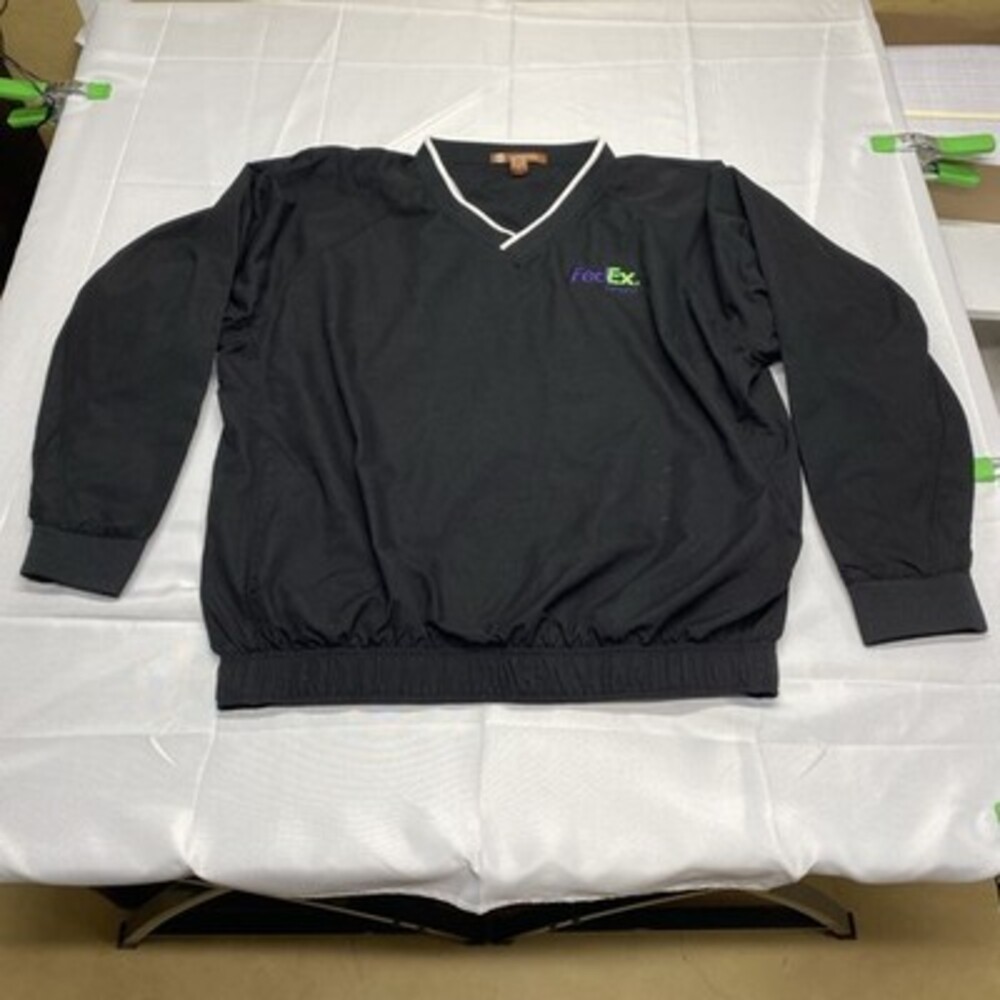 Harriton FedEx Embroidered V-Neck Windbreaker Jacket! Size Extra Large!